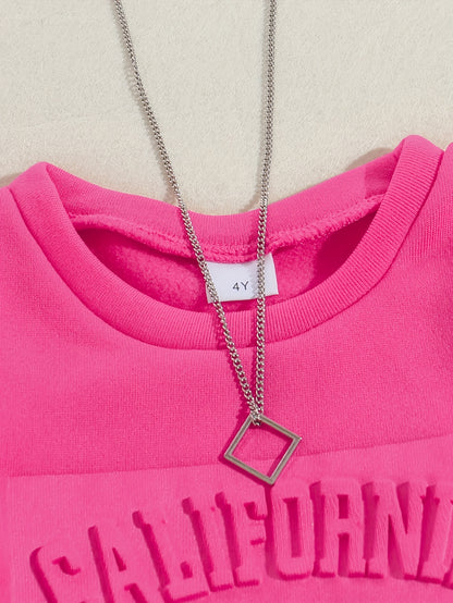 Տղա աղջիկների աշուն/ձմեռ տառերով դրոշմված տաք, աստառով սվիտեր և մարզաշապիկ, իդեալական է բացօթյա օգտագործման համար