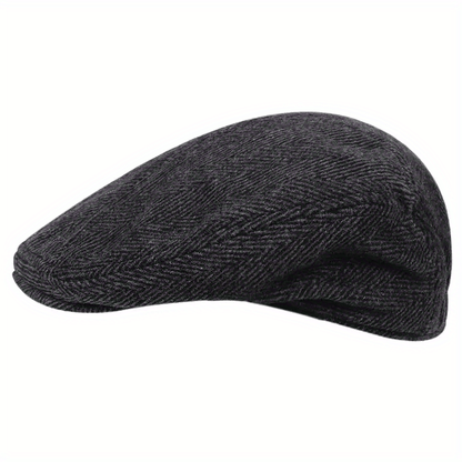 Men'S Knit Fabric Flat Cap - Textile Material ≥80%, Herringbone Pattern, Hand Wash/Dry Clean, Leisure Sun Hat, Mixed Color (1-Pack)