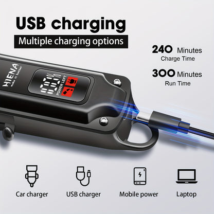 HIENA Professional Hair Clippers for Men and Women with LCD Display, USB Rechargeable, ≤36V Operating Voltage, 18650 Series Lithium Battery, Efficient and Precise Haircutting for Salon and Home Use - ayq