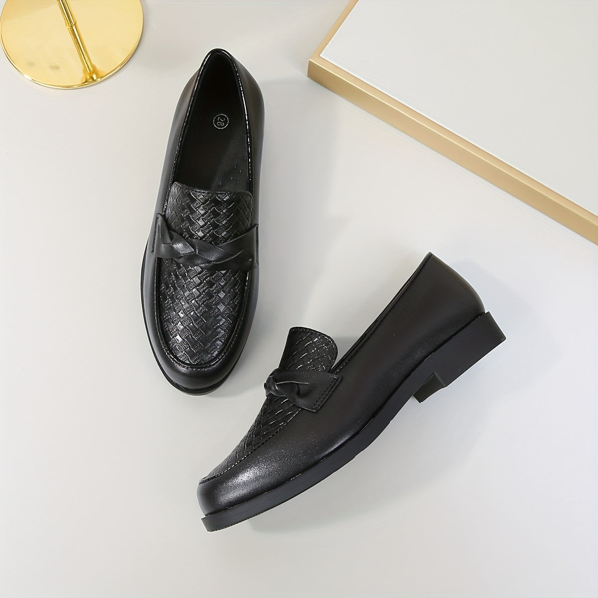 Boys' English Style Plaid Loafers Soft Sole Casual Shoes