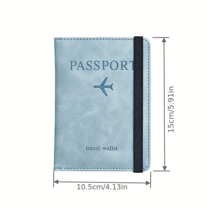 1pc RFID Passport Holder, Thin Passport Wallet, Leather Surface, Multi Functional Wallet, Travel Passport Holder, Cute Card Holder