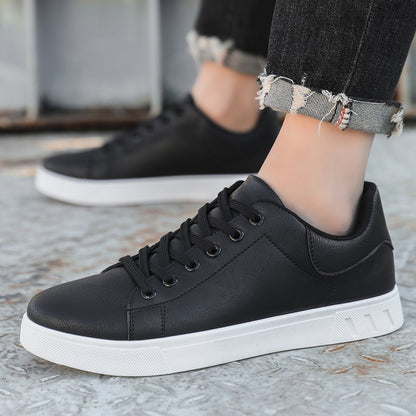 Men's Low-Top PU Sneakers with Cushioned PVC Sole - Minimalist Style