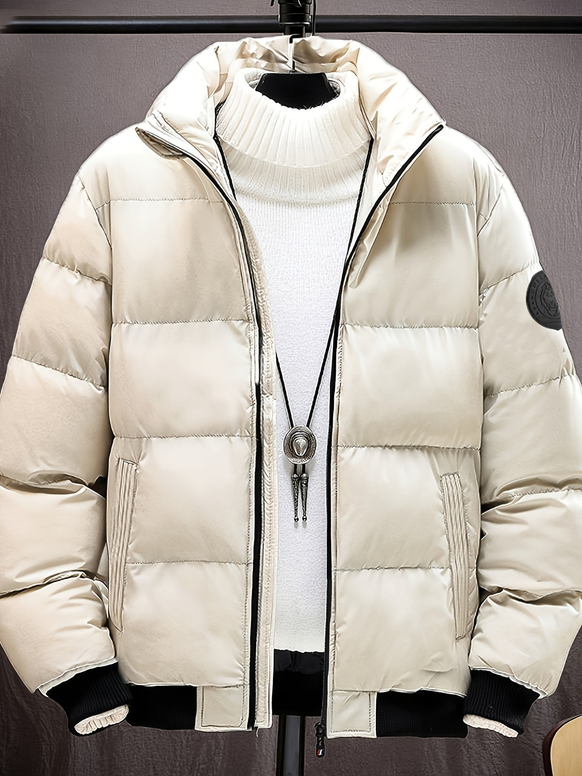 Men's Casual College Style Lightweight Polyester Jacket
