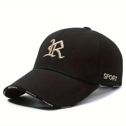 1pc 3D Embroidered Letter Baseball Cap, Soft Polyester Sports Hat, Hand Washable, Adjustable, Breathable, UV Protection, Unisex for Cycling, Golf, Outdoor Activities - Ideal for Holidays