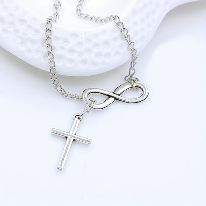 Մինիմալիստական ​​Lucky 8 նիշանոց Cross Short Necklace Jewelry