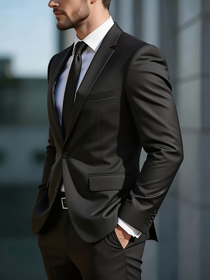 Men's Slim Fit Single-Breasted Business Suit Jacket