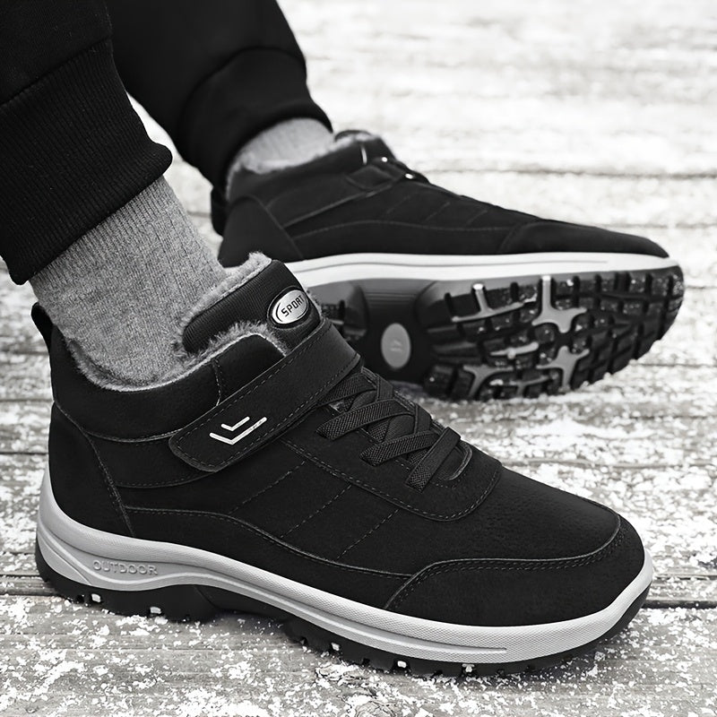 Men'S & Women'S Winter Snow Boots - Thick-Soled Ankle Boots with Non-Slip Rubber Sole & Striped Traction, PU Upper & Warm - All-Season Cold Weather Hiking, Ice Climbing Boots (unisex Sizes Available), Hiking Boots, Outdoor Fo