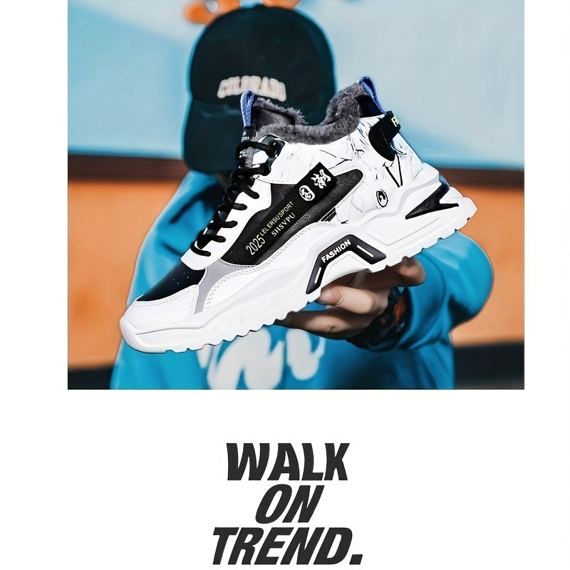 Men'S Casual Sports Shoes with Fleece for Winter