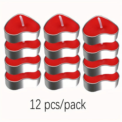 12/50/150/300pcs Heart-Shaped Candles - Red & Golden Glow, Long-Lasting Burn Time, Perfect for Valentine'S Day, Wedding, Birthday, Christmas, Halloween, Thanksgiving Decorations - Bulk Candle Set, Candles For Wedding, Holiday