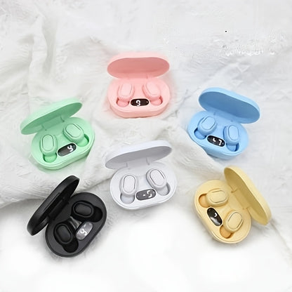 Button-controlled wireless in-ear headphones with LED power display, long battery life and low latency, suitable for daily use, commuting, sports, etc., compatible with multiple devices, first choice for personal use or gift