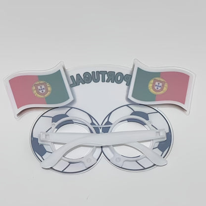 Soccer Fan Party Glasses Plastic Frame Red & Green Fun