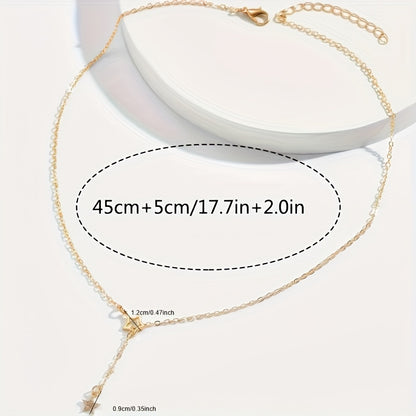 Exquisite Shiny Star Y-Shaped Clavicle Chain Necklace For Women Dating Party Jewelry，women Gift
