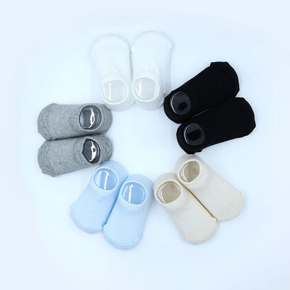 5 Pairs of Heart-Patterned Non-Slip Socks for Baby Boys And Girls, Perfect for Infants Learning to Walk, Comfortable And Breathable Cute Short Boat Socks, Suitable for Babies, a Great Valentine'S Day Gift.