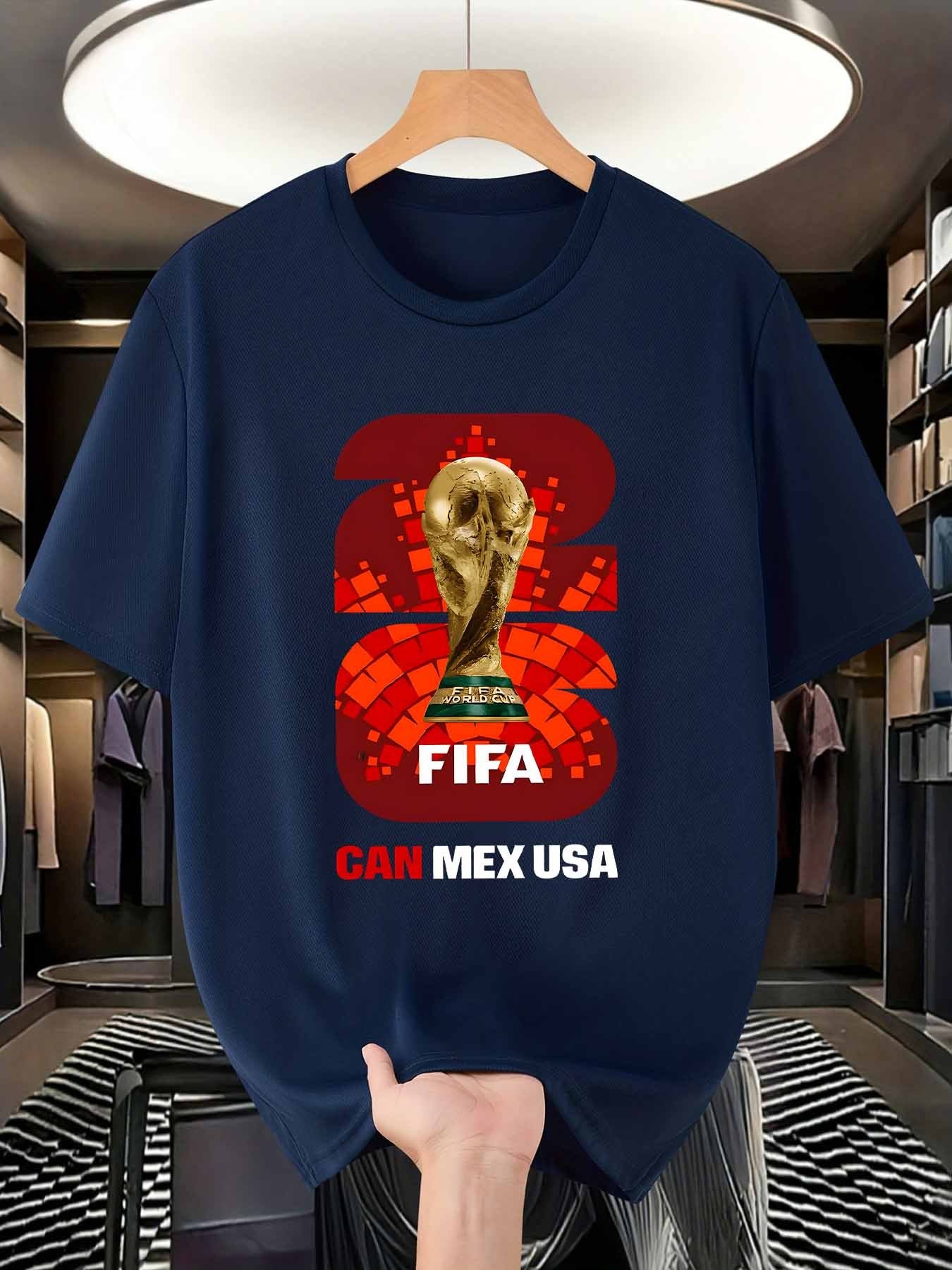 Men's FIFA World Cup Trophy Soccer T-Shirt, Crew Neck