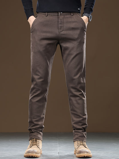 Men's Slim-Fit Cotton Blend Business Casual Pants