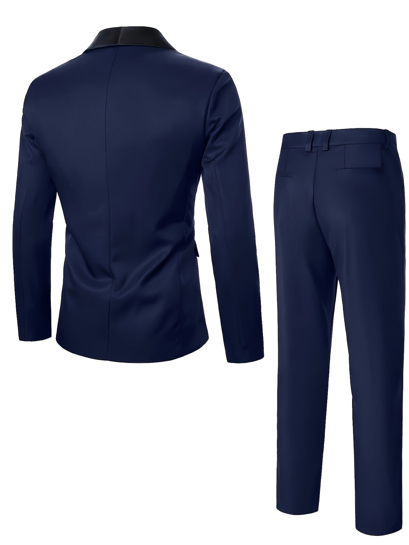 Men's 3-Piece Polyester Suit Set with Vest & Pocket Square