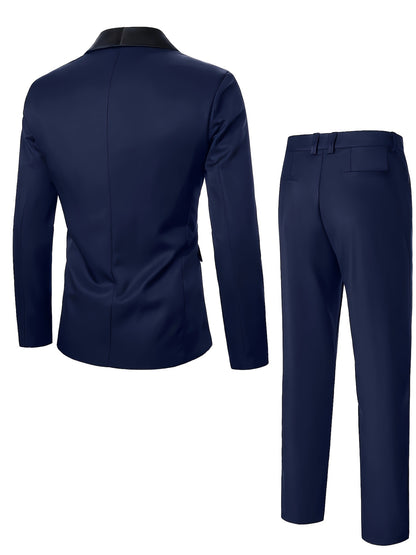 Men's 3-Piece Formal Suit Set with Jacket, Vest & Pants