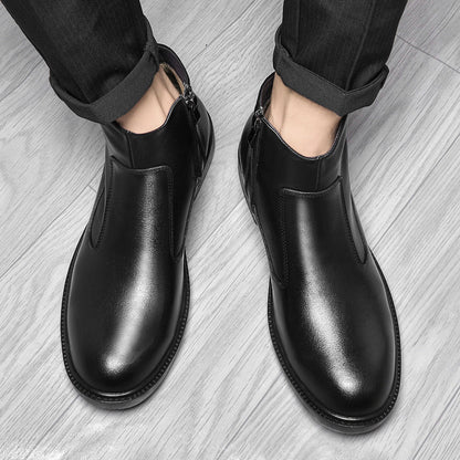 Versatile Casual Business Shoes with PU Upper and Zipper Closure