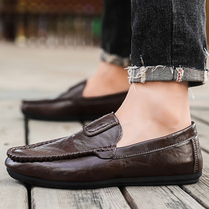 Unisex Solid Color Slip-On Business Casual Shoes for All Seasons