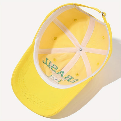 Unisex Embroidered Brazil Baseball Cap Lightweight Adjustable