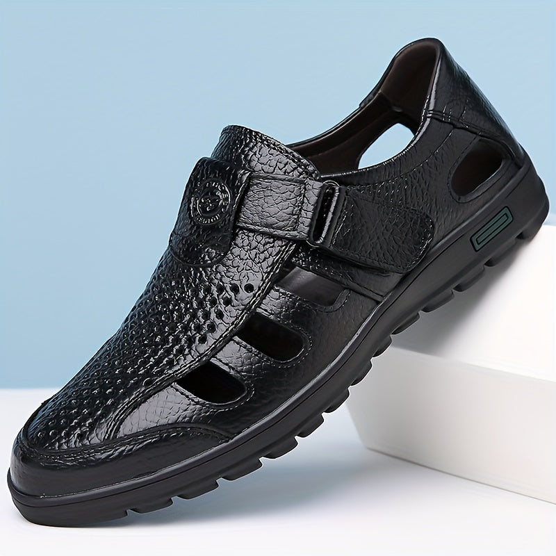 Men's Breathable Casual Leather Outdoor Shoes for Summer