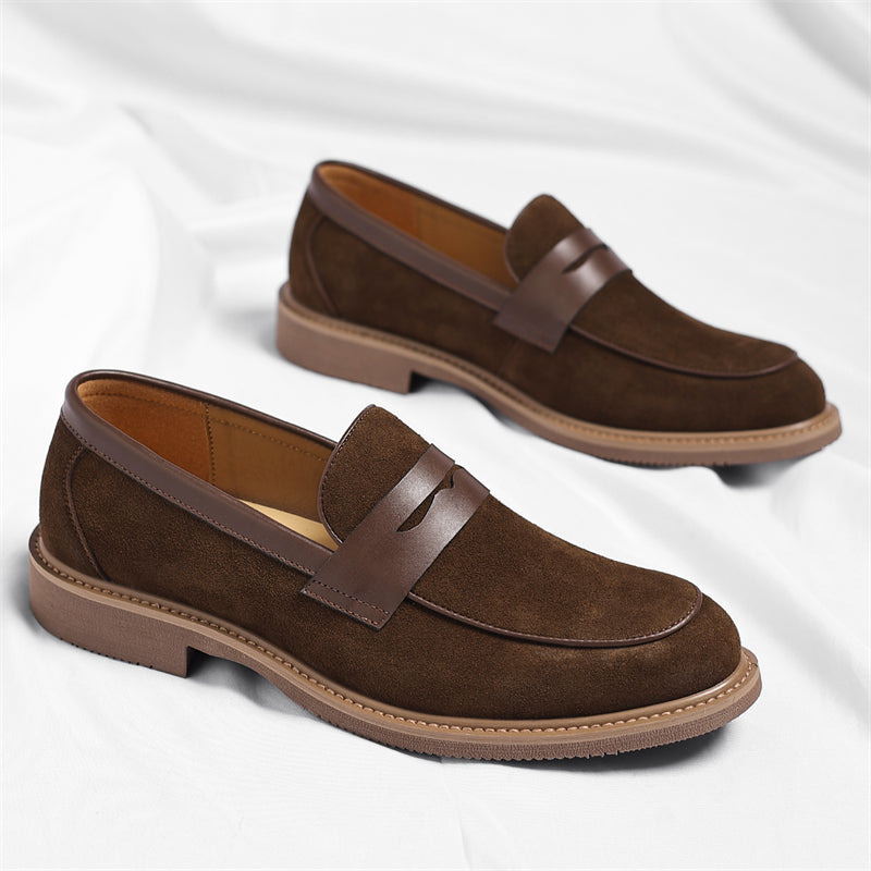 Men's Lift Loafers with Round Toe - British Style Casual Sneakers