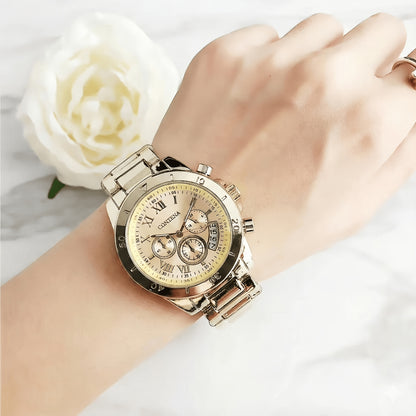 Luxury Women’s Quartz Watch Stainless Steel Elegant Bracelet