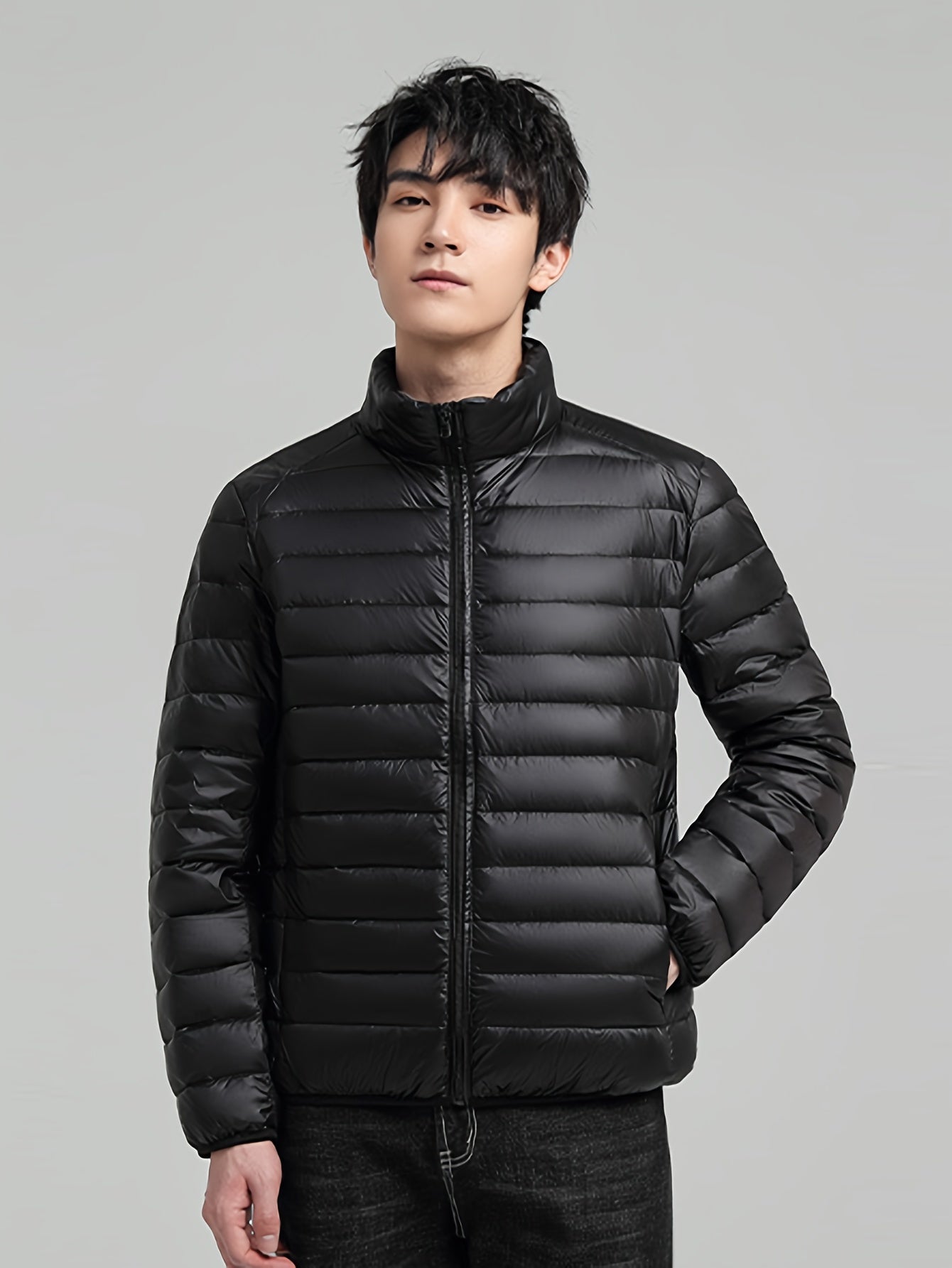 Spring, Autumn, And Winter Styles with a Stand Collar And Zipper Closure, Versatile Casual Lightweight Jacket for Men - ayq