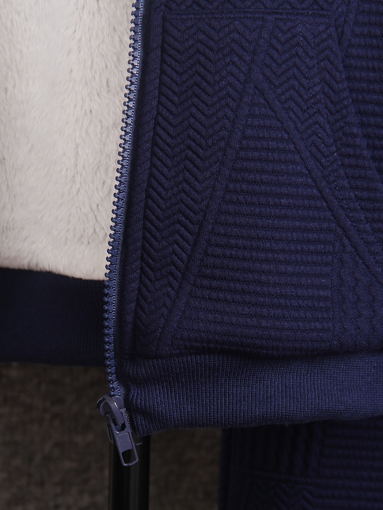 Cozy Fleece Zip-Up Hoodie & Pants Set - Beige Geometric Pattern, Long Sleeve Casual Winter Outfit with Pockets, Elastic Waistband, and Button-Up Front, Perfect for Fall/Winter, Cozy Clothing | Playful Design | Elastic Waistba