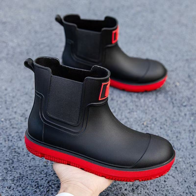 Men's Slip-Resistant Chelsea Ankle Rain Boots, Lightweight