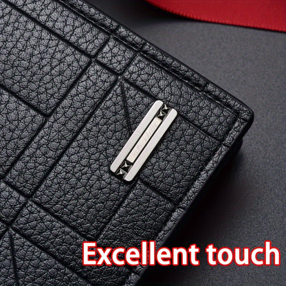 1pc Elegant PU Leather Large Capacity Slim Design Wallet With Multi-Card Slots, Ideal Gift For Men