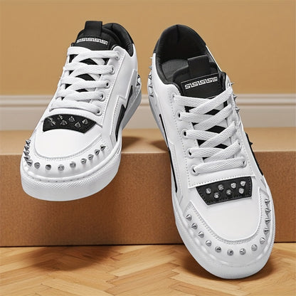 European Station Rivet Panel Shoes White Shoes Niche Korean Style Casual Shoes Versatile Sneakers