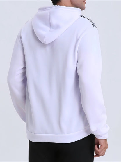 Men's Hooded Zip-Up Jacket Soft Polyester Fall Winter Sporty