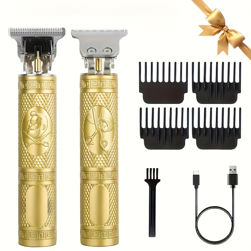 YAIAWISU Men's Cordless Electric Hair Clippers & Beard Trimmer with LCD Screen, USB-Rechargeable Cordless Grooming Kit, T-Blade Trimmer with Guide Comb Suitable for Hair, Shaving, and Scalp Trimming