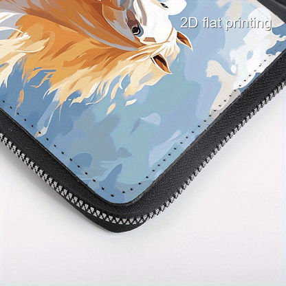 1pc Horse Pattern Ladies Wallet, Single-Sided New Design Large Capacity Multi-Card Slot Long Wallet, Trendy Casual Commuter Zippered Multifunctional Women's Clutch Purse, Pattern Placement May Vary