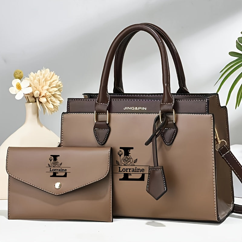 Personalized PU Leather Large Capacity Women’s Shoulder Bag Set