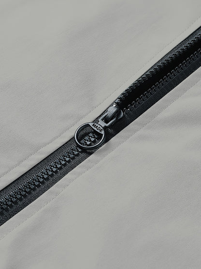 Men's Stand Collar Long Sleeve Zip Up Sports Jacket With Contrast Trim Design, Men's Spring Fall Outwear, As Gifts