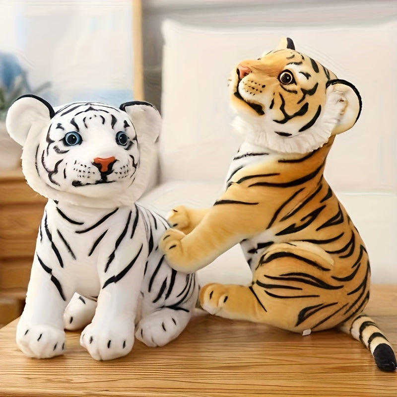 1pc 20cm/7.87 inch Simulated Tiger Doll | Polyester Cloth Doll, Plush Squatting Tiger Toy, Ideal Birthday Gift