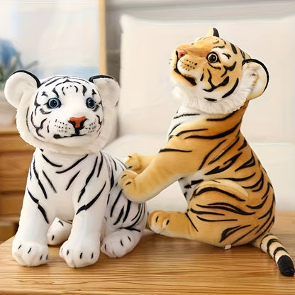 1pc 20cm/7.87 inch Simulated Tiger Doll | Polyester Cloth Doll, Plush Squatting Tiger Toy, Ideal Birthday Gift