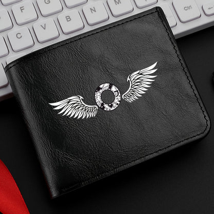 Wing Letter Print Faux Leather Wallet - Casual Fold Design with Credit Card Slots and Coin Purse, Perfect Valentine's Day Gift
