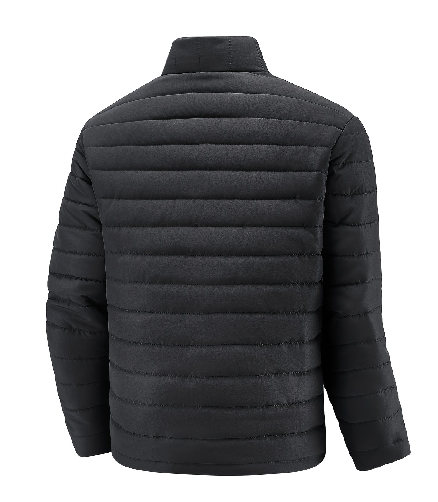 Men's Winter Stylish Padded Coat, Slim Fit Stand Collar Warm Jacket, Men's Plus Size -padded Padded Jacket - ayq