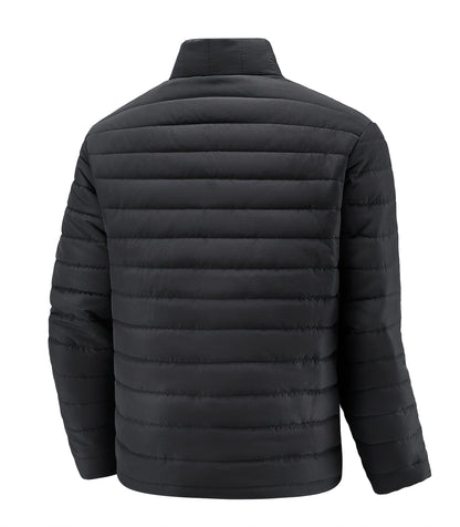 Men's Winter Stylish Padded Coat, Slim Fit Stand Collar Warm Jacket, Men's Plus Size -padded Padded Jacket - ayq