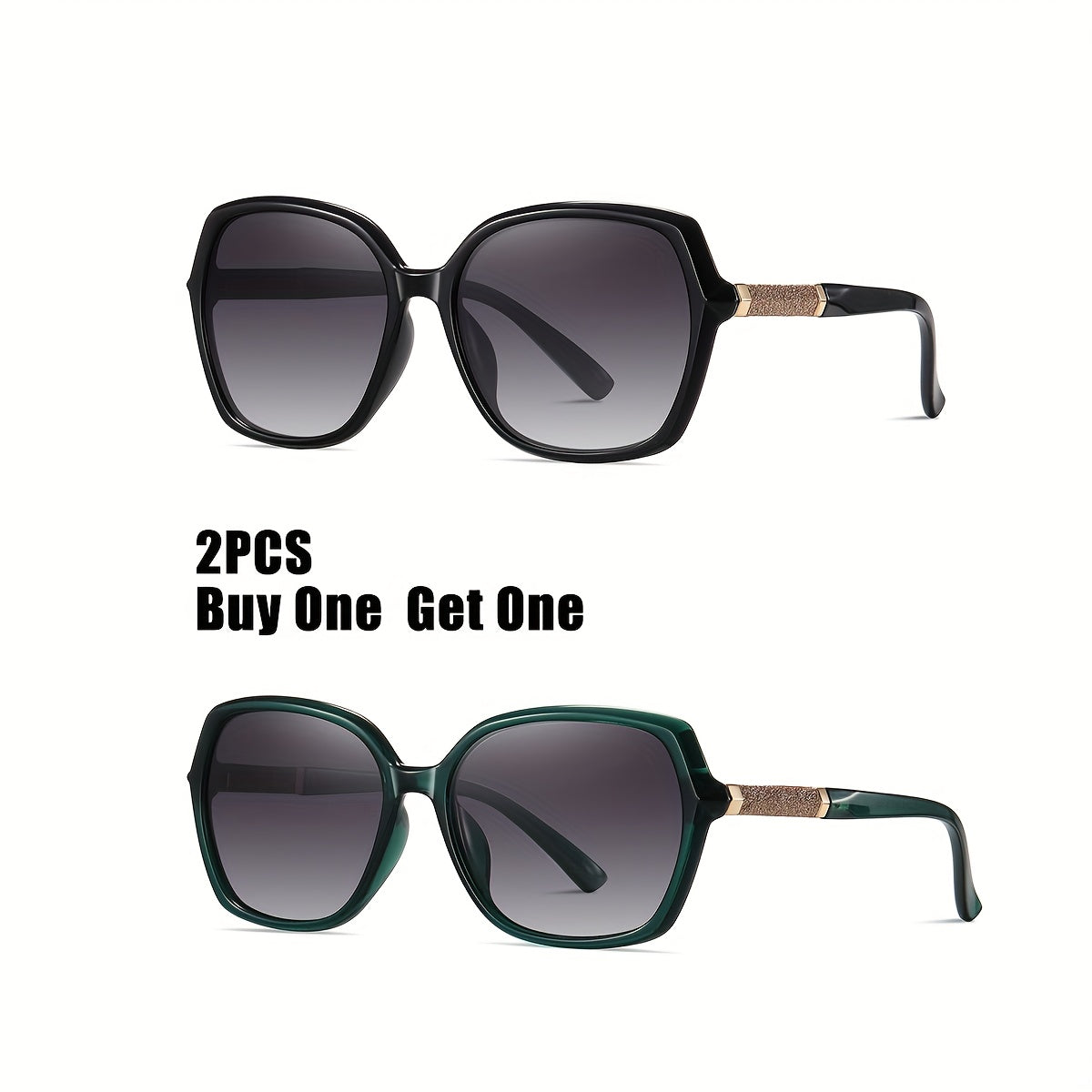Women’s Polarized UV400 Square Sunglasses with Gradient Lens