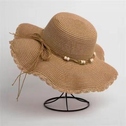 Women’s Wide Brim Linen Sun Hat Breathable Beach Hat