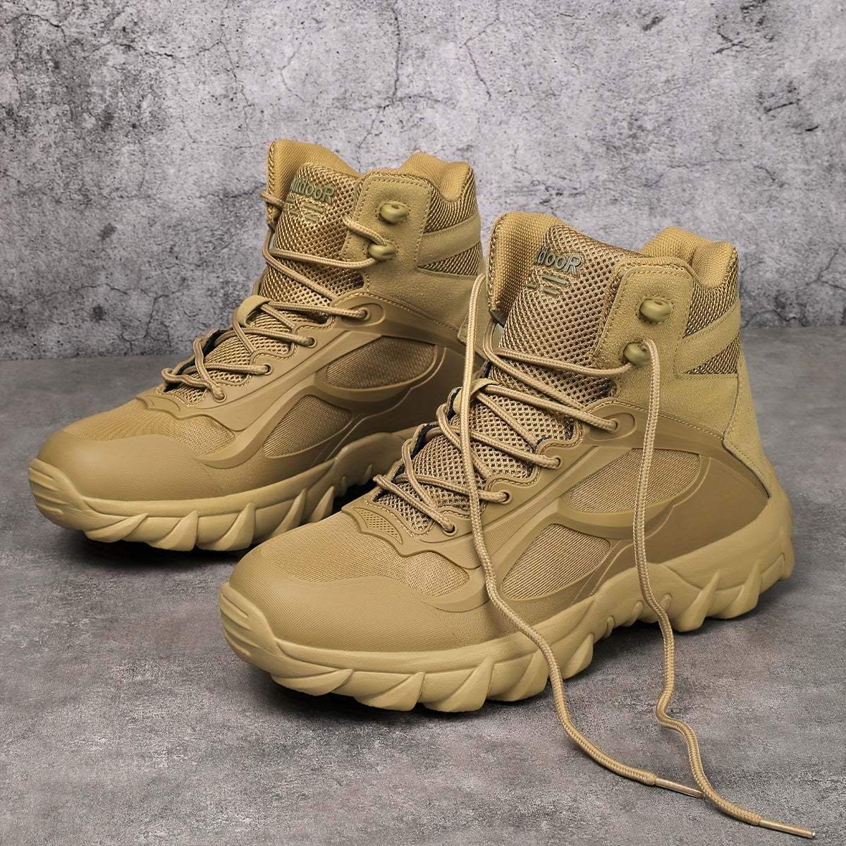 Men's High-Top Outdoor Hiking Boots, Durable All-Season Footwear