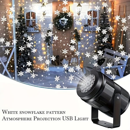 Starry Sky Holiday Magic Ball Snowflake Straight Tube Projection Atmosphere USB Light | USB Lamp Lighting | USB Plug-in Use | Projection Light | Smart Light | LED Desk Lamp | RGB Night Light | Table Lamp | Atmosphere Decorati