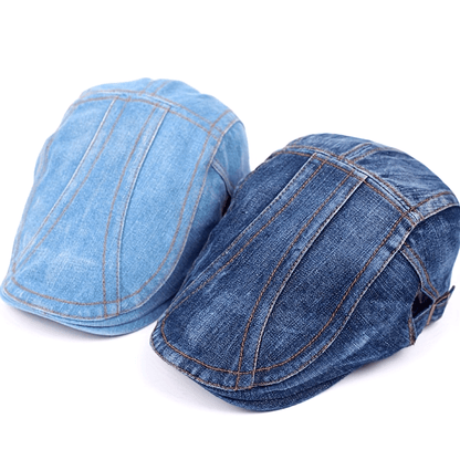 Denim Beret Hat  Versatile Commuter Style Peaked Cap Vintage Distressed Casual Fashion Hat Spring Autumn Forward Cap Women's Hat