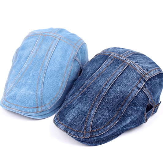 Denim Beret Hat  Versatile Commuter Style Peaked Cap Vintage Distressed Casual Fashion Hat Spring Autumn Forward Cap Women's Hat