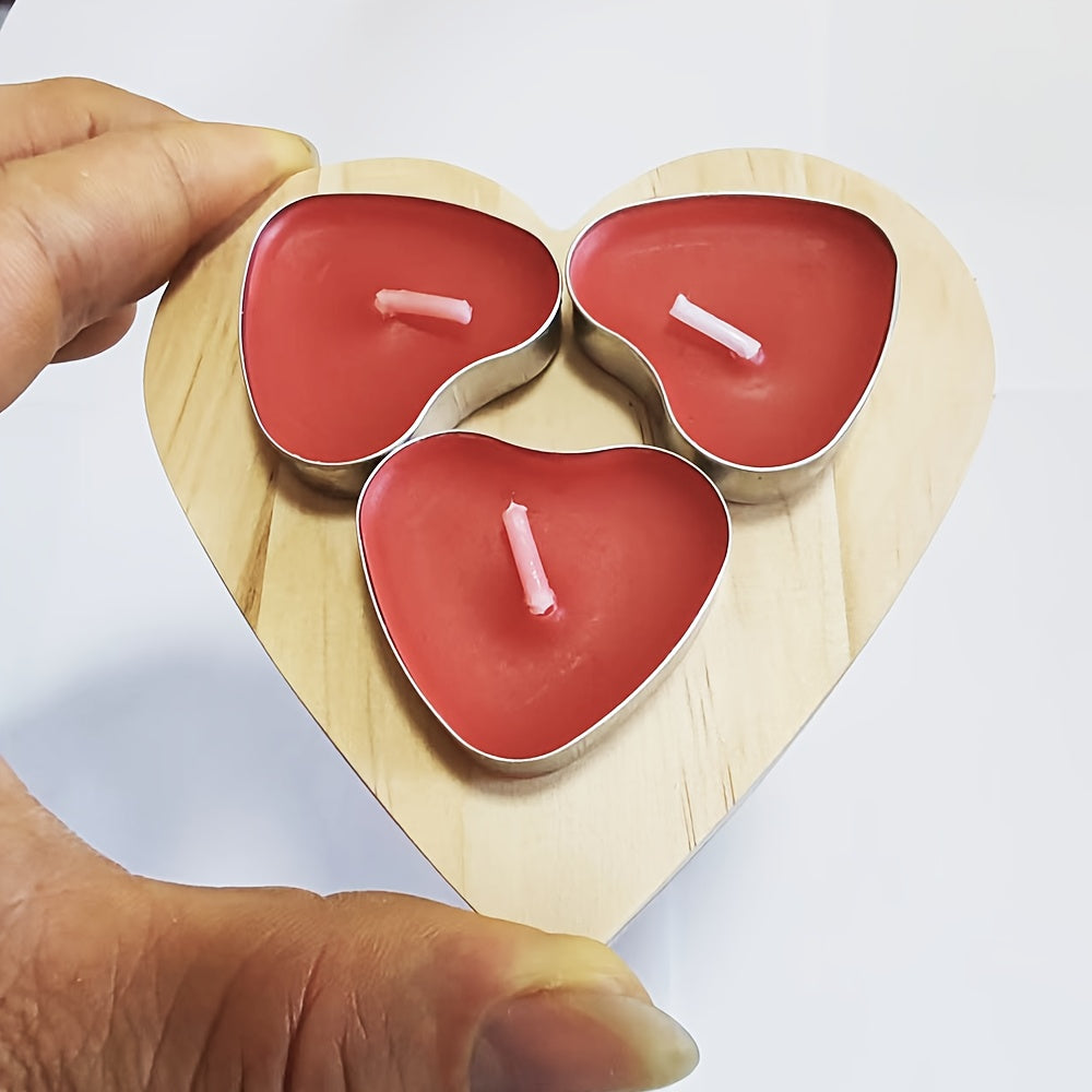 12/50/150/300pcs Heart-Shaped Candles - Red & Golden Glow, Long-Lasting Burn Time, Perfect for Valentine'S Day, Wedding, Birthday, Christmas, Halloween, Thanksgiving Decorations - Bulk Candle Set, Candles For Wedding, Holiday