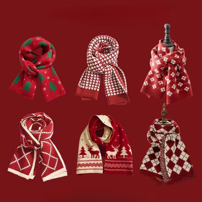 Կարմիր և կանաչ տոնածառի շարֆ - կանացի աշնանային/ձմեռային տաք շարֆ, բազմակողմանի ուսանողների և զույգերի համար, Սուրբ Ծննդյան նվեր կարմիր և կանաչ պարանոցի տաքացուցիչ, էլեգանտ բարձրակարգ շարֆ կանանց համար, տղամարդկանց ձմեռային շարֆ